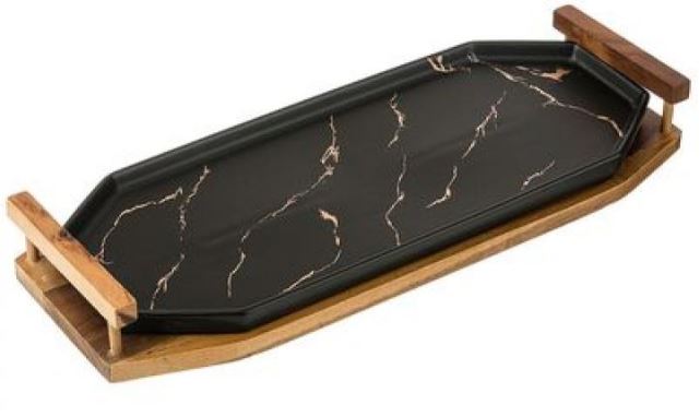 Блюдо Для Сервировки С Деревянными Ручками На Подставке Коллекция 